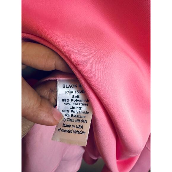 Black Halo Pink  Party midi Marie Dress asymmetrical hem  size 8 - Picture 11 of 14